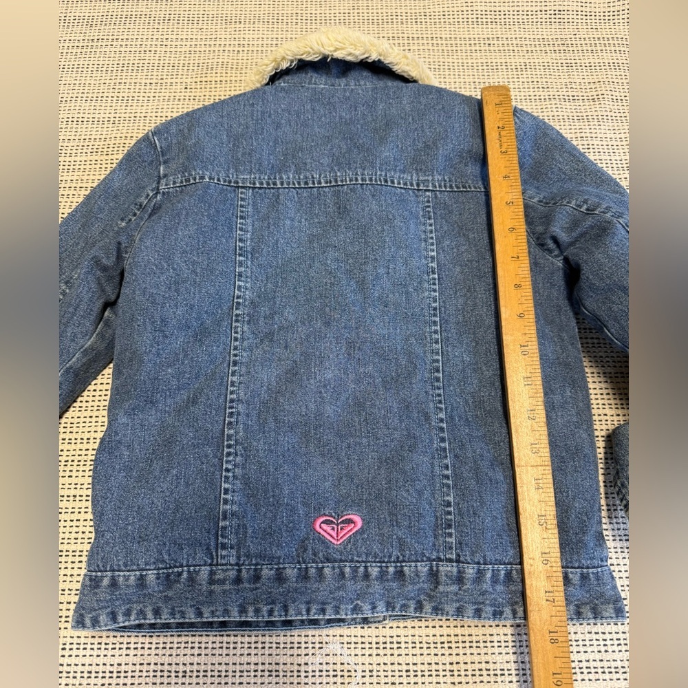 Roxy Girls Denim Jacket with Faux Fur Sherpa - Picture 4 of 6